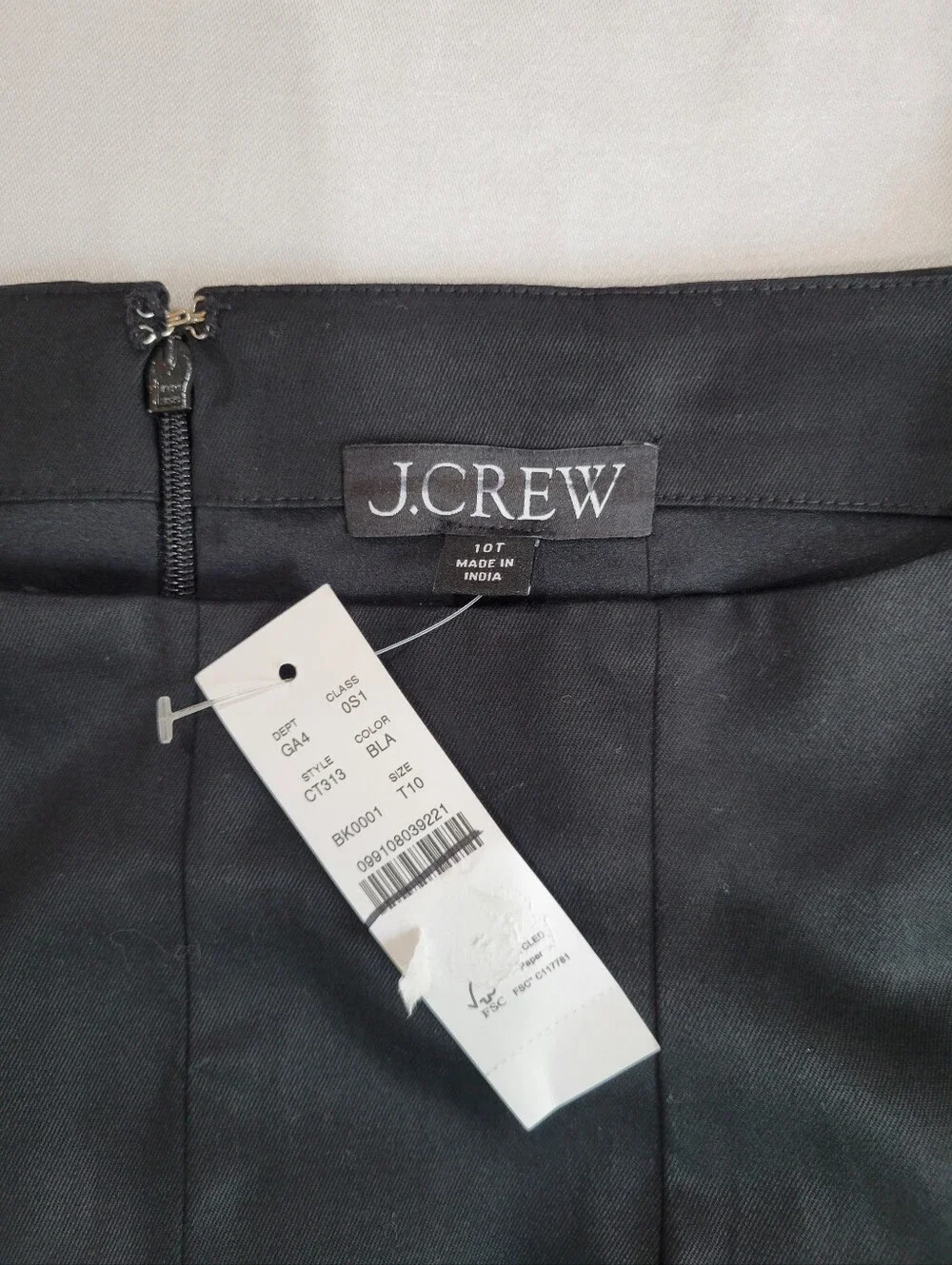 J Crew Pleated mini dress in chino CS969 Size 10 Tall